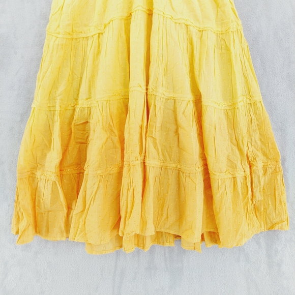 New Chaudry V-Neck Sleeveless Midi Yellow Cotton Dress P2378 - Picture 2 of 8